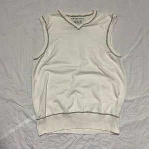 Y2k white knit vest